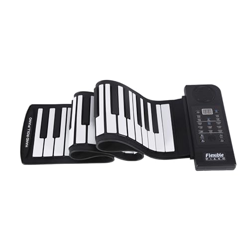 Jopwkuin Piano con Teclado Electrónico Flexible Enrollable Portátil de 61 Teclas para Niños Principiantes, Alimentado por Pilas AAA, Adecuado para Diversión Familiar o Personas en Movimiento