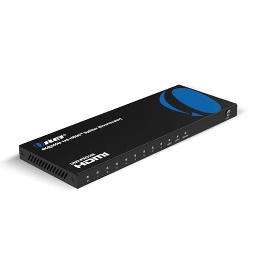 OREI 4K 1 in 8 Out HDMI Splitter 4:4:4 8-bit - HDMI 2.0, HDCP 2.2, 18 Gbps, 4K @ 60Hz HDMI Duplicator/Distributor UltaHD High Resolution (1x8)