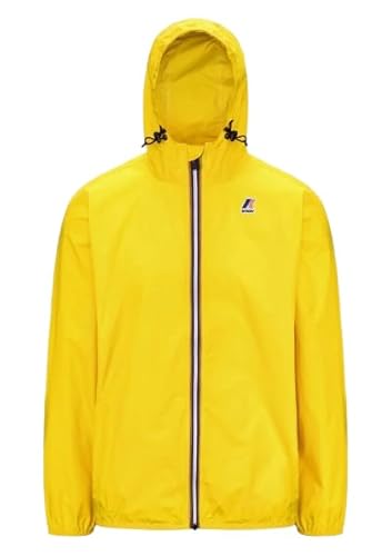 K-Way Veste modèle Le Vrai 4.0 Claude fabriquée en nylon imperméable, coupe douce, couleur jaune Dk, Yellow Dk, S