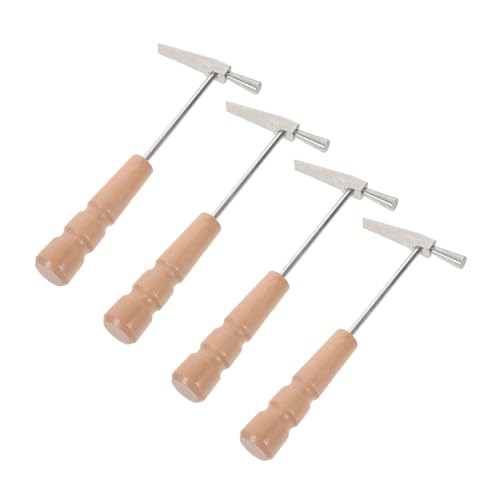 BESPORTBLE 4pcs Kalimba Tuning Hammer Thumb Piano Tuner Tool for Precise Sound Calibration Wood and Metal Construction Fit for Various Thumb Pianos Portable Musical Instrument Accessories