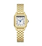 CIVO Gold Watches for Women Vintage: Small Wrist Bracelet Watch with Roman Dial - Dainty Luxury Square Ladies Watch - Gifts for Mom Wife at Birthday Anniversary