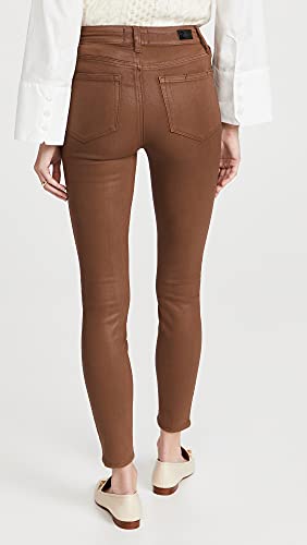 PAIGE Women\'s Hoxton Ankle Jeans, Cognac Luxe Coating, Brown, 27