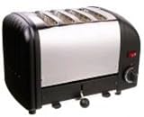 Dualit Edelstahl-Toaster, 4 Scheiben Schwarz