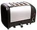 Dualit Edelstahl-Toaster, 4 Scheiben Schwarz