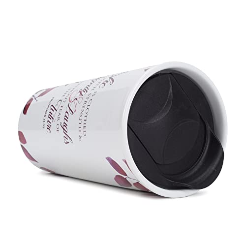 Elanze Designs Proverbs Woman Noble Things Inspirational 12 Ounce Ceramic Stoneware Travel Tumbler Mug #TOP2