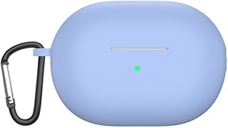 Silicone Cover Compatible with Huawei FreeBuds Pro 3/ Pro 4: Premium Silicone Shockproof Protection Skin Touch Charging Port Accessible, Front LED Visible with Keychain (Sky blue)