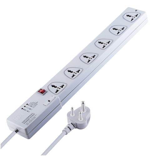 Image of MX 6 Outlet Power Strip with Universal Socket 5m Extension Cord International Sockets Master Switch with Multi-Plug Socket Extension Board for Home & Office -5 Amp
