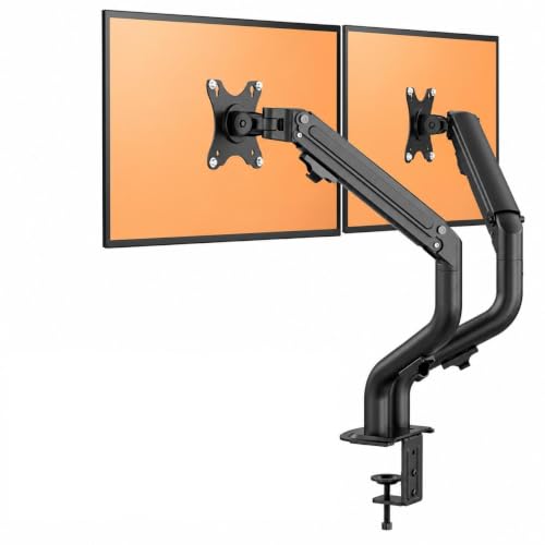 Image of ARTIKEL Monitor Desk Mount Adjustable Spring Assisted Monitor Arm VESA Mount with C Clamp Grommet Mounting Base Computer Monitor Stand (Curve Black, Dual)