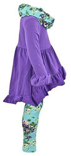 Image of Unique Baby Girls Kids Toddler 3pc Outfit Set Long Sleeve Cotton Blend Tunic Top Leggings and Scarf