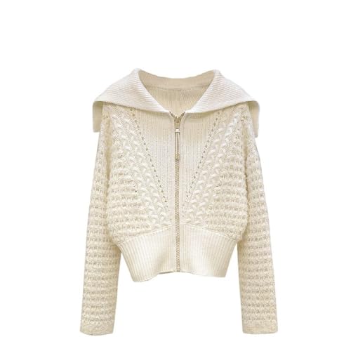 Fulbant Women Sailor Collar Spring Autumn Knit Zipper Caidigan Sweater Knitwear Zipper Cashmere Jackets2