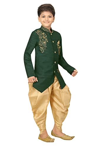 Image of AHHAAAA Kids Ethnic Silk Blend Sherwani /Indo Western and Dhoti Pant For Boys