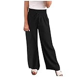 Work Pants for Women, Wide Leg Trousers Elastic Waist Pants Women White Dress Pants Business Casual