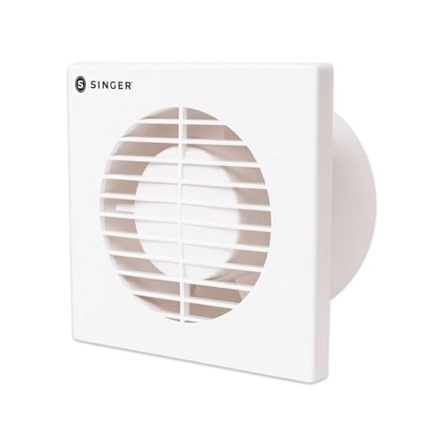 SINGER Venti Q 150mm Energy Efficient Exhaust fan for Kitchen, Bathroom | Turbo Spin 1800 RPM, High Suction With Low Noise | High Speed, Powerful Motor, 100% Copper, 2 Yrs Warranty【White】