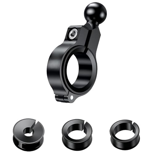 Image of Bike Handlebar Mount, Aluminum Alloy Clamp Mounts Base Ball Adapter with 0.67 inch(17mm) TPU Ball for Round Rails, Compatible with RAM Mounts Ball Socket Arm