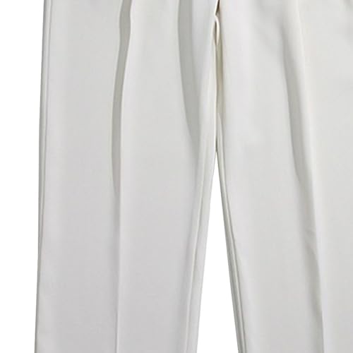 Men Wide Leg Casual Suit Pants Elastic Mid Waist Loose Fit Straight Pants Business Baggy Trousers with Pockets3