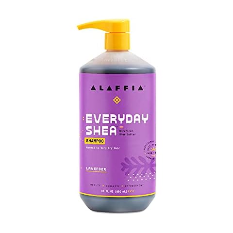 Alaffia EveryDay Shea Shampoo - Normal to Very Dry Hair, Helps Clean with Shea Butter and Coconut Oil, Fair Trade, Lavender, 32 Fl Oz Cover
