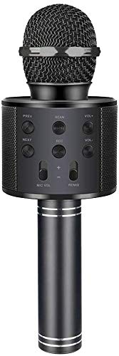 XTN Wireless Bluetooth Karaoke Microphone Machine,Portable Handheld Karaoke Bluetooth Handheld Karaoke Speaker Player Machine for Kids Adults Home KTV Party for Android/Iphone/Ipad/Pc Girl Boy (Black)