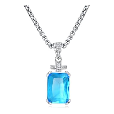 YAMI Aquamarine Cross Pendant Necklace Cover