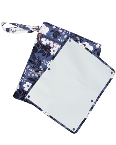 Image of Sarah Wells Pumparoo Wet Dry Bag for Breast Pump Parts – Compact Organizer with Waterproof Pocket, Staging Mat & Fridge Hack – Machine Washable Pumping Accessory (Le Floral)