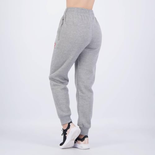 Calça Flamengo Moletom Rest Feminina Mescla Cinza M