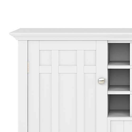 Simplihome Bedford Solid Wood 54 Inch Wide Transitional Sideboard Buffet And Wine Rack In White, For The Dining Room And Kitchen #TOP4