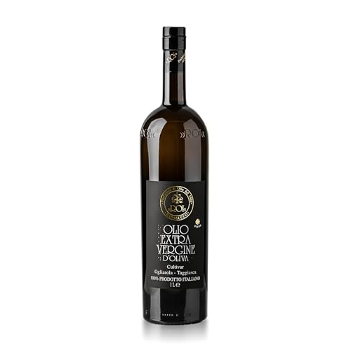 ROI Ligurian Italian Extra Virgin Olive Oil - First Cold Pressed EVOO Cultivar Ogliarola-Taggiasca Ligurian Olives - Polyphenol Rich Olive Oil From Liguria Italy - 34 fl oz (1 liter)