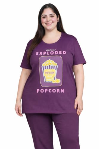 Image of In Love Women's Plus Size Longline T-Shirt with Side Pocket, 3 /4 Sleeve, Crew Neck
