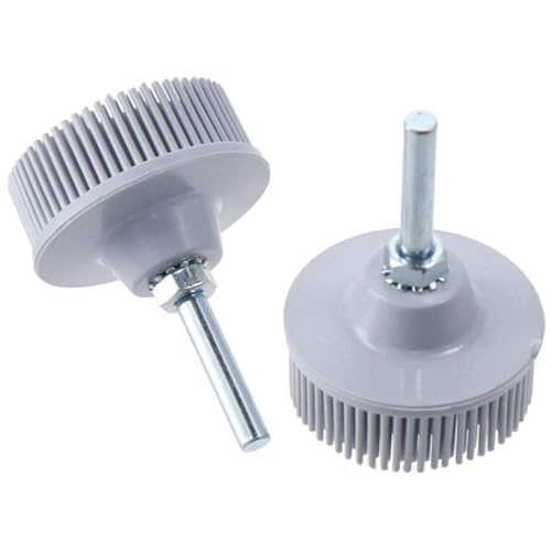 Image of Polishing Head 2 Pcs 2 Inch Grinder Accessories White Grinding Wheel Rotary Abrasive Emery & Rubber Bristle Disc for Jewelry Wood Metal Polishing