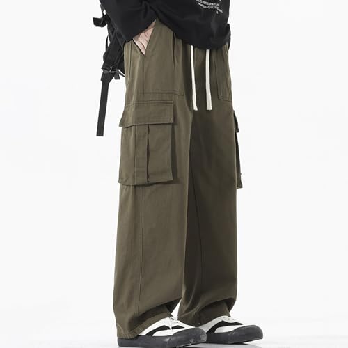 XYXIONGMAO Men's Hip Hop Casual Sweatpants Pleated Overalls Black Loose Techwear Streetwear Joggers Multi-Pocket Cargo Pants3