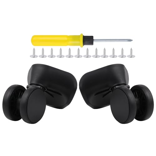 Bstinay スーツケースホイール ラゲッジパーツ用 360度スイベル 3.78" 603 ブラック 2パック