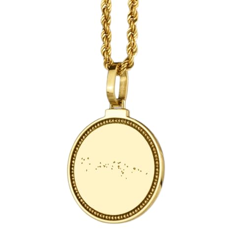 Pendentif Micronésie or et argent 925 idée cadeau unisexe
