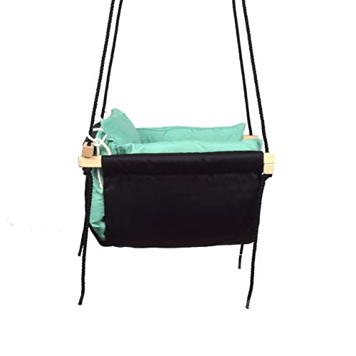 Swing | Baby Swing Hanging Indoor Outdoor | Jhula for Baby | Baby Garden Swing | Jhula for Childrens| (6 Months to 3 Years) (Up to 25 kg) (Black Green)