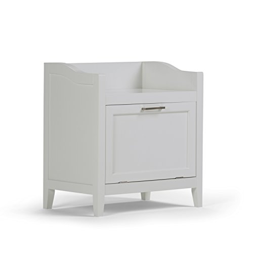 Simpli Home AXCBC-004-WH Avington 24.2 inch H x 21.7 inch W Storage Hamper