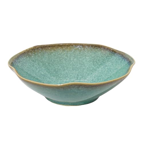 KROUJITY Decorative Bowl 7.6'' Ceramic, Ruffle Catch All Key Bowls for Entryway...