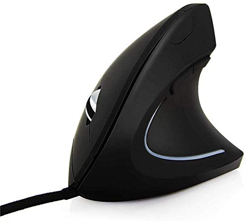 shoplease Wired Vertical Mouse, Optical Ergonomic Mouse with 4 Adjustable DPI 800/1200/2000/3200, 6