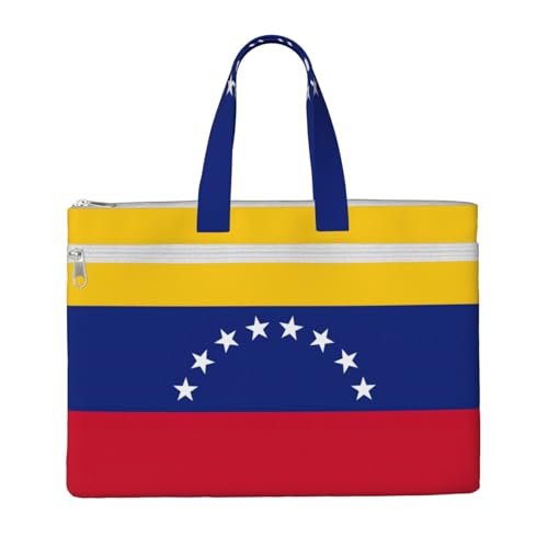 Flag Of Venezuela Canvas Document Bag Briefcase For Professionals And Executives