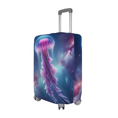 Joisal Blue Purple Galaxy Jellyfish Suitcase Covers Luggage Protector Custom Washable Travel Accessories Suitcase Sleeve Special, M, Fits 22-24 Inch Case3