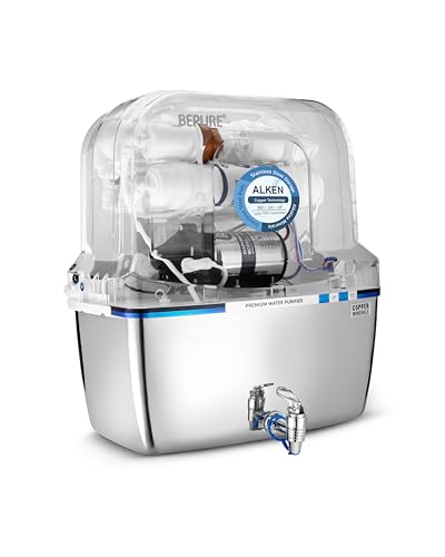 Image of Bepure Alken ISI Mark Stainless Steel Tank 12L RO+UV+UF+TDS+ Copper Alkaline Water Purifier| 8 Stage Purification | Steel Tank RO Water Purifier | Stainless Steel Filter | Works Upto 3000 ppm