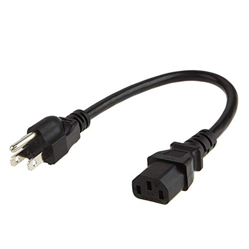CableCreation [2-Pack] 1 Feet 18 AWG Universal Power Cord for NEMA 5-15P to IEC320C13 Cable, 0.3M / Black
