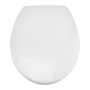 Foto di Amazon Basics Ovale Sedile WC in urea, resistente, con chiusura ammortizzata e sgancio rapido, dimensioni universali, 37 x 42.5 cm, Bianco