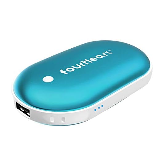 Fourheart Hand Warmers, 5200mAh Portable Double-Side Hand Warmer Rechargeable/Power Bank for iPhone,Samsung,Helps for Soothe The Pain and Uncomfortable of Arthritis Sufferers, Best Winter Gift