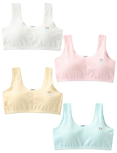 Teens Girls Padded Training Bras 8-10 Years Old Teenager Cotton Bras Lightly Padded Sports Bras For Teens Seamless Crop Cami Bras Kids Girls Bras #TOP3