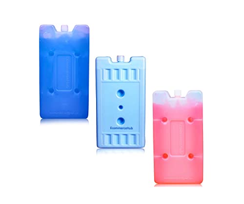 Image of Ice Gel Pads Packs, Sealed & Leak-Proof Packs,Long-Lasting Ice Packs for Pain Relief Therapy, Cooler Packs, Multipurpose Use Hot & Cold Gel Packs Pads, 400ML Each,Set of 3,Multicolors.