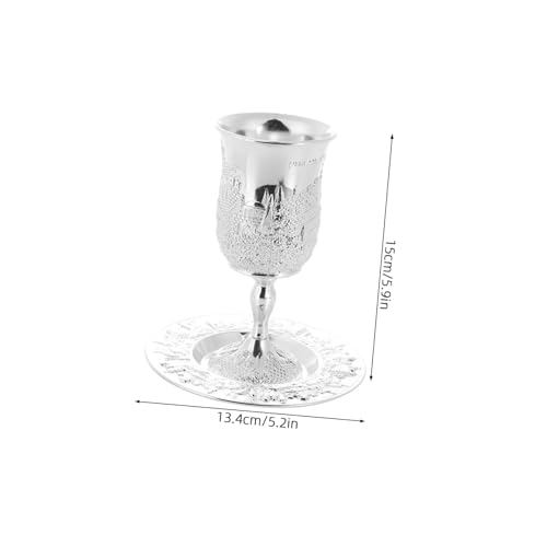 Coupes à vin Kiddush plaquées argenté Healvian ensemble luxe de cérémonie