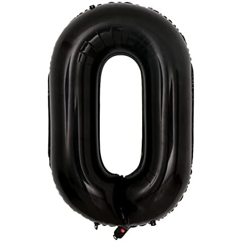 Balloon Numbers 0 Black, Giant 40 Inch Numbers Foil Balloon for Anniversary Party Decoration, Birthday Decoration Cover