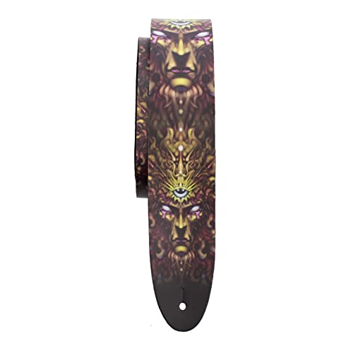 Perri's Leathers, Official David Bolt Solar Mind Licenced Leather Guitar Strap, Direct to Leather Series, Anti-Slip, Adjustable from 42.5