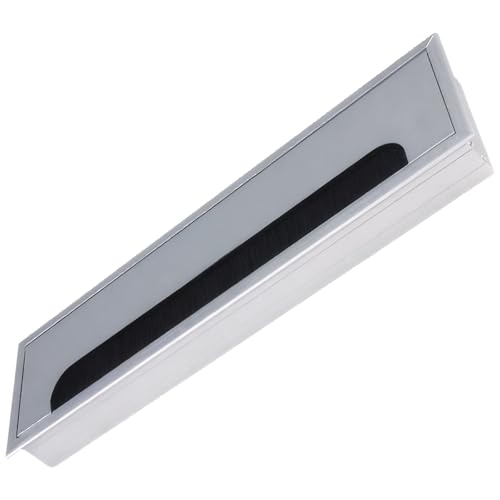 Swiftorus Aluminum Alloy Cable Management Box for Desk - Wire Organizer with Brush Slot - Desktop Cable Hideaway for Office and Computer Rooms