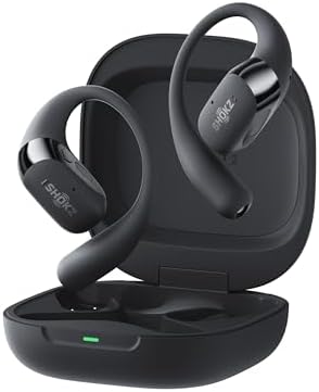 SHOKZ NEW OpenFit 2+ Open-Ear Headphones, Dolby Audio Enabled, Comfortable Earbuds with Soft Ear Hooks, 48H Playtime, IP55 Water-Resistant, USB-C Fast Charging, Wireless Charging, Carrying Bag, Black