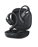 SHOKZ OpenFit 2+ Nouveaux Casques à Oreilles Libres, Dolby Audio, Crochets d’Oreille Souples, 48 Heures d’autonomie, résistance à l’Eau IP55, Recharge sans Fil, avec Sac de Transport, Noir