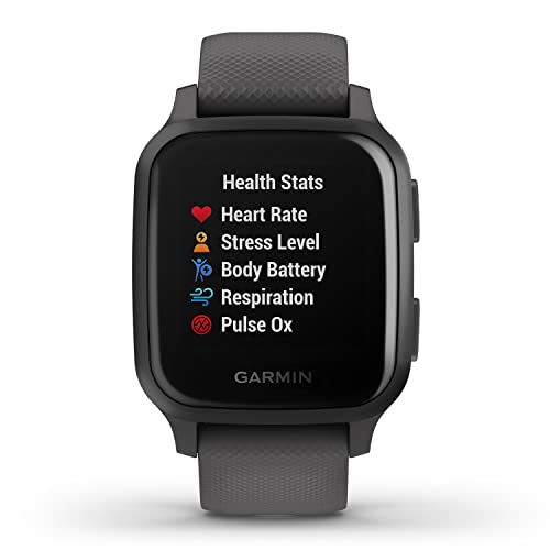 Garmin Venu Sq - wasserdichte GPS-Fitness-Smartwatch mit 1,3 Touchdisplay, Gesundheitstracker & Sport-Apps, Herzfrequenzmessung, Schlafanalyse, 6 Tage Akkulaufzeit, kontaktloses Bezahlen